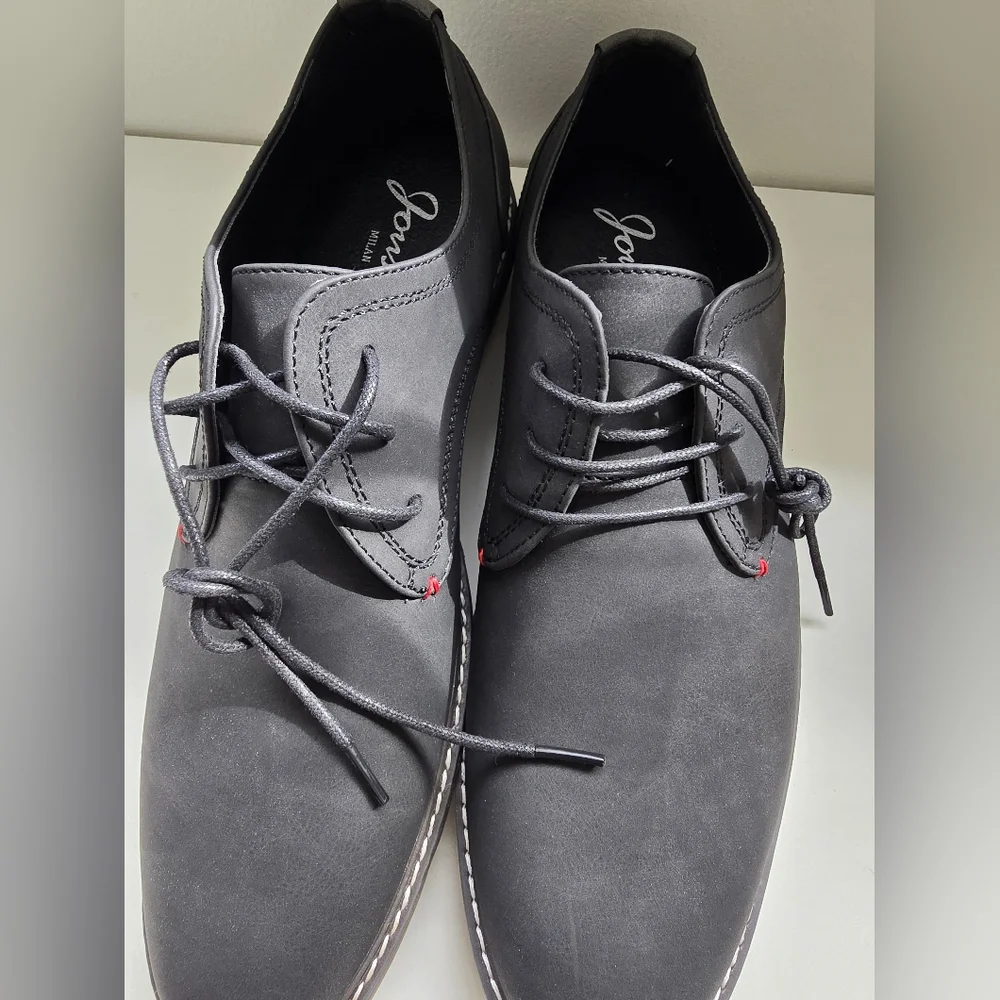 Men's Dress Shoe Retro Casual Suede Black Sz. 11 NEW - Picture 2 of 7